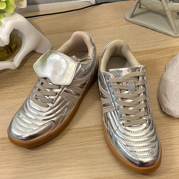 Steve Madden Silver Sneakers - Picture 2 of 6